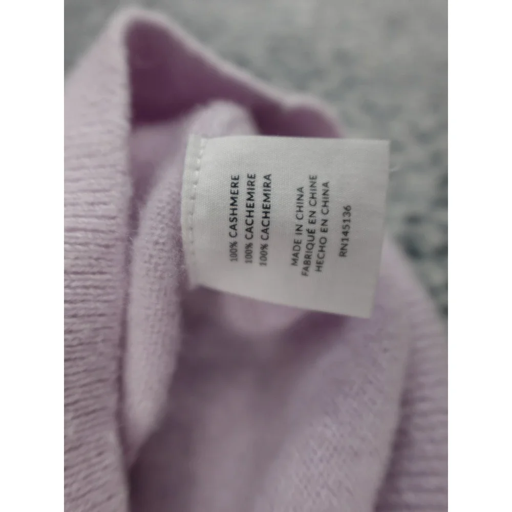 Naadam Polo Sweater Womens Small Lilac 100% Cashmere V-Neck Long Sleeve - Picture 5 of 8